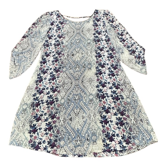 Speechless Multi Colored Back V-neck Floral Design Lined Dress Women’s Size M - Picture 1 of 12